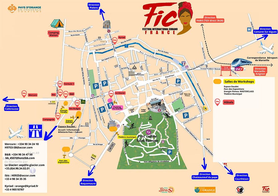 Mappa di accesso al FIC Festival International Cubano di Orange