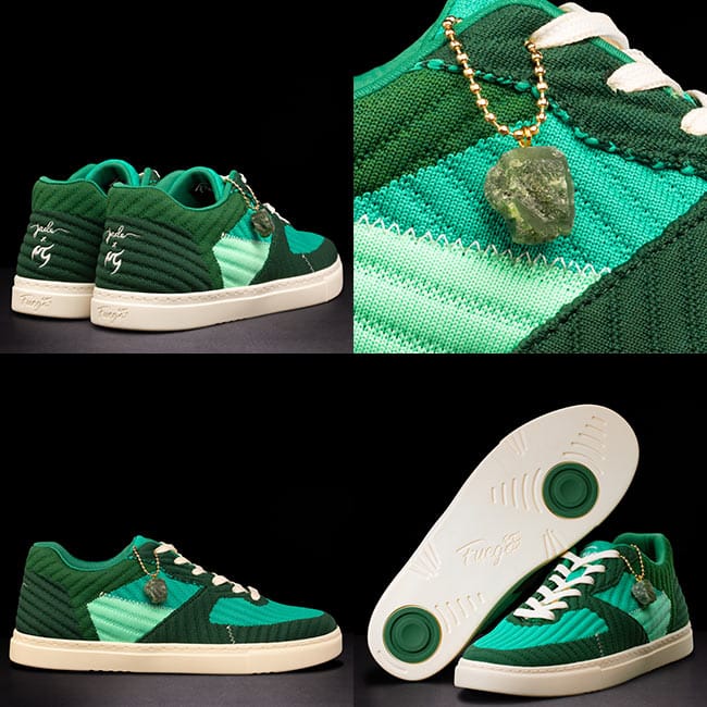 détails basket fuego jade vert