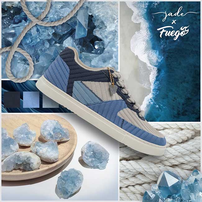 fuego blue jade shoe theme