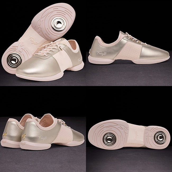 Fuego Champagne Split Sole dance shoe details